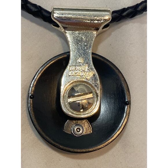 NECKLACE - Pendant on 16" black leather chain Maltese Cross - Picture 5 of 5